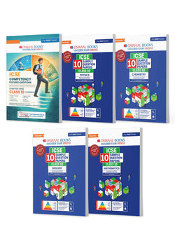 ICSE Class 10, Competency Focused Questions + 10 Sample Question Papers Physics, Chemistry, Maths, Biology (Set of 5 Books) for 2027 Board Exams