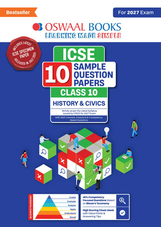 ICSE | 10 Sample Question Papers | Class 10 | History & Civics (For 2027 Exam) | Includes–Board Paper 2026 & Specimen 2027 |With On Tips Notes, Mind Maps & Oswaal AI