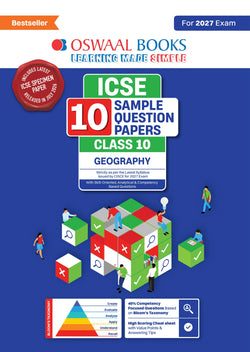 ICSE | 10 Sample Question Papers | Class 10 | Geography (For 2027 Exam) | Includes–Board Paper 2026 & Specimen 2027 | With On Tips Notes, Mind Maps & Oswaal AI