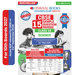 CBSE 15 Sample Question Papers Class 10 Board Exam Science 2026-27 based on latest CBSE SQP dated (21 Sep 2026) | New Questions Typologies With Oswaal AI