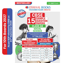 CBSE 15 Sample Question Papers Class 10 Board Exam Social Science 2026-27 based on latest CBSE SQP dated (21 Sep 2026) | New Questions Typologies With Oswaal AI