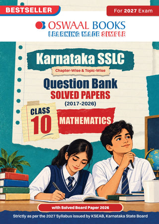 Karnataka Class 10 Mathematics Chapterwise and Topicwise Question Bank Solved Papers 2017-2026 | For 2027 Exam | With Oswaal AI