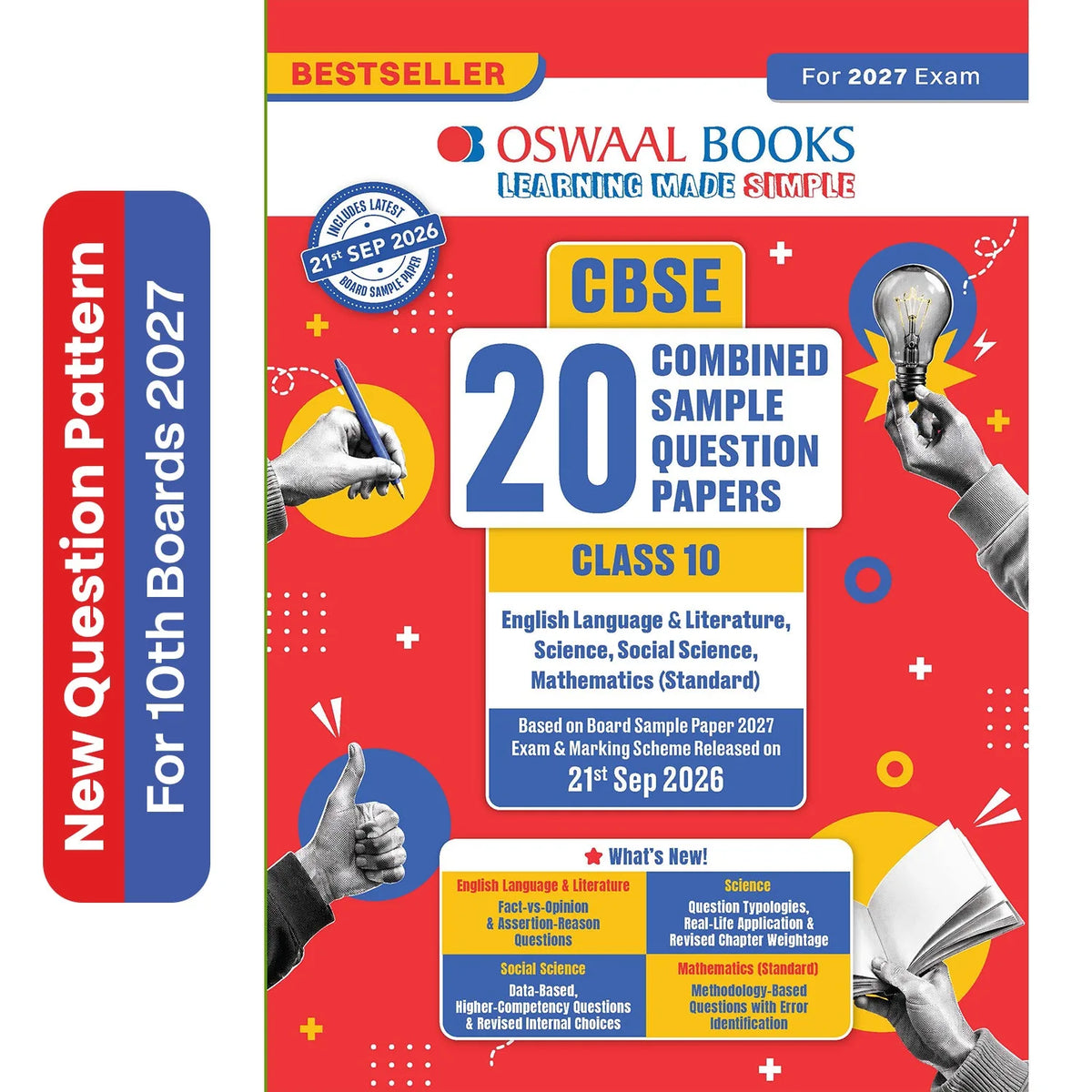 Oswaal CBSE 20 Combined Sample Question Papers Class 10 Board Exam 2026-27 | Science, English, Maths Standard, Social Science | Based on CBSE SQP (21 Sep 2026) | New Question Typologies | Oswaal AI