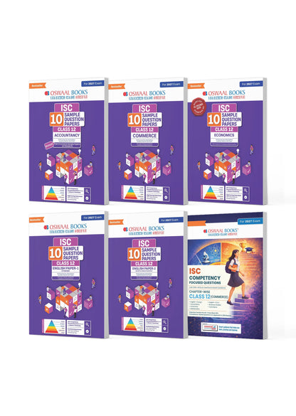 ISC | 10 Sample Question Papers & Competency Focused Questions | Class 12 | (Set of 6 Books) Accounts, Commerce, Economics, English Paper 1 & 2 (For 2027 Exam) Updated Version With Oswaal AI