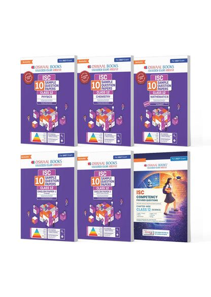 ISC | 10 Sample Question Papers & Competency Focused Questions | Class 12 | (Set of 6 Books) Physics, Chemistry, Mathematics, English Paper 1 & 2 (For 2027 Exam) Updated Version With Oswaal AI