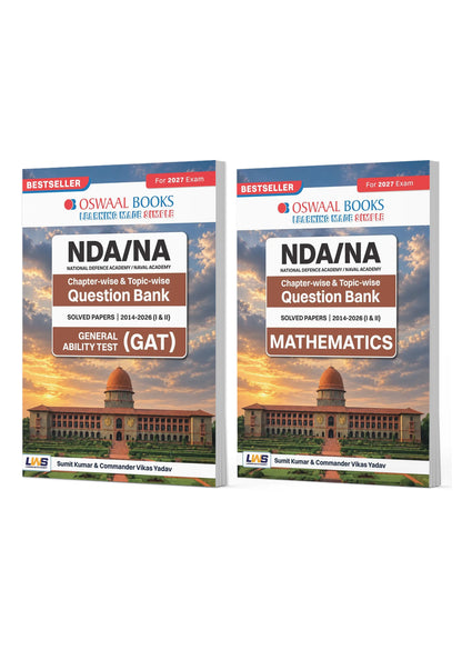 NDA/NA 13 Years' Chapterwise & Topicwise Solved Papers | GAT & Mathematics (Set of 2 Books) | 2014–2026 (I & II) | For 2027 Exam | with Oswaal AI