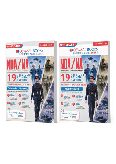 NDANA (National Defence Academy/Naval Academy) 19 Previous Years’ Solved Papers | Yearwise 2017–2026 (I & II) | GAT & Mathematics (Set of 2 Books) | For 2027 Exam | with Oswaal AI