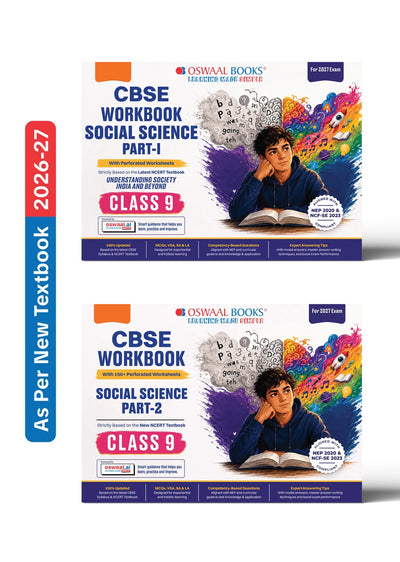 Oswaal CBSE Workbook Class 9 Social Social Part-1 & Part-2 | aligned with NCERT Understanding Society India and Beyond | Perforated Worksheets | 2027 Exam