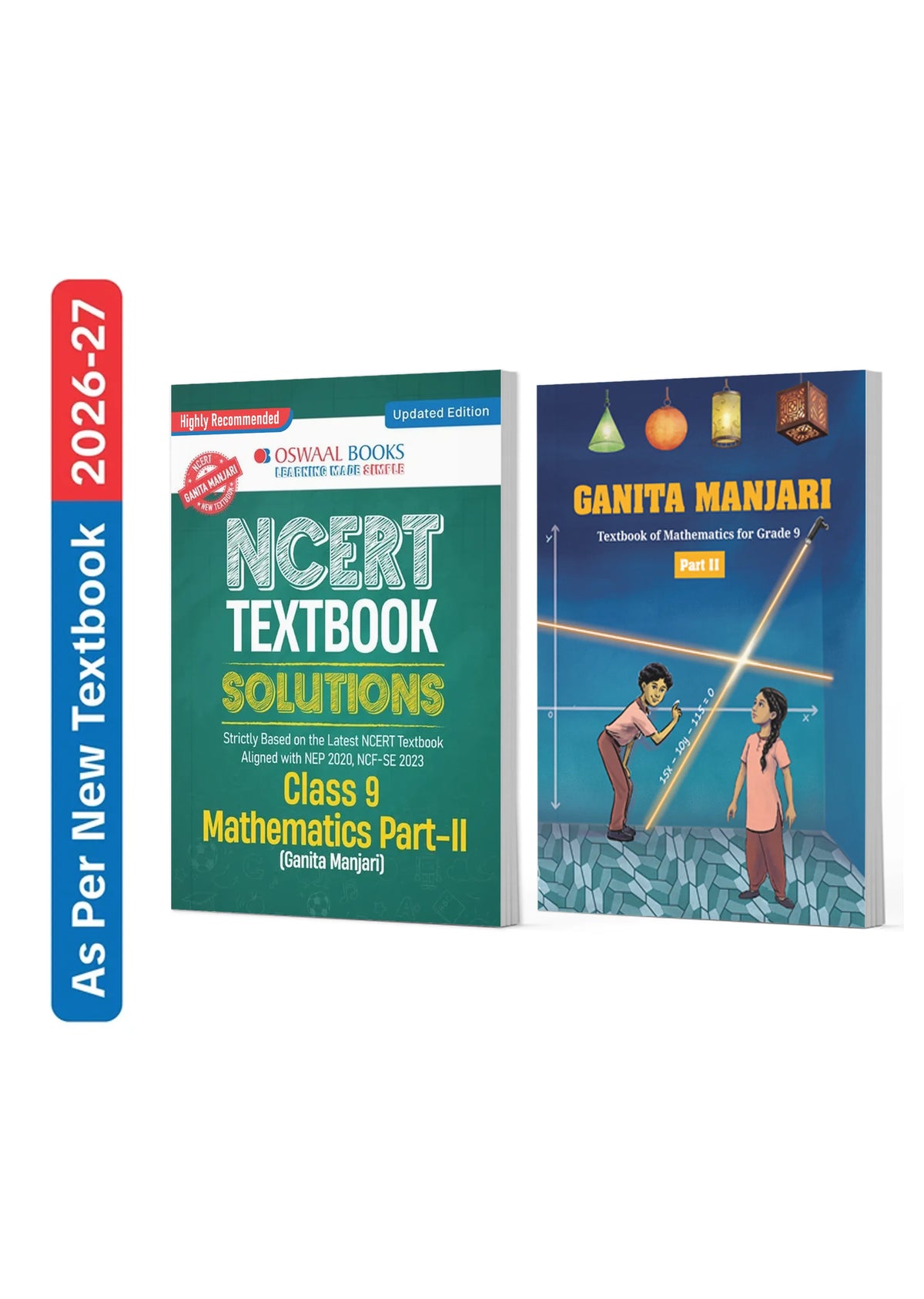 Oswaal NCERT Class 9 Mathematics - Ganita Manjari Part-2 Textbook and Textbook Solutions Supplement (Set of 2 Books) (Latest NCERT) | Revision Notes & Exercise Questions