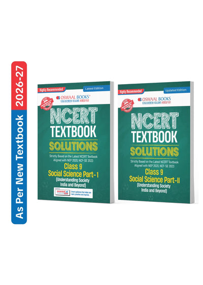 Oswaal NCERT Class 9 Textbook Solutions Social Social Part-1 & Part-2 (Understanding Society India and Beyond) (Latest NCERT) Set of 2 Books | Revision Notes, Solved Intext