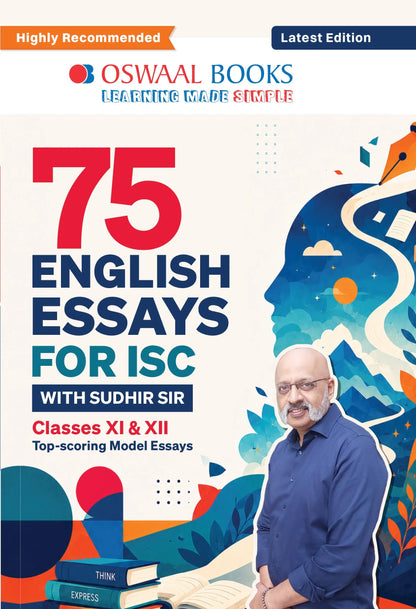 Oswaal ISC 75 English Essays for Class 11 & 12 With Sudhir Sir (Latest Edition)