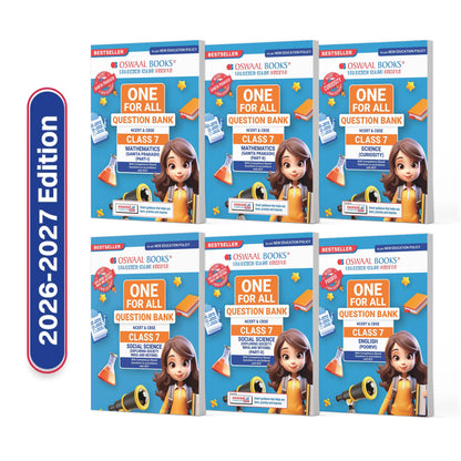 Oswaal One For All Question Banks NCERT & CBSE Class 7 (Set of 6 Books) Mathematics Part-1 & Part-2, Science, Social Science Part-1 & Part-2 and English (For Latest Exam)