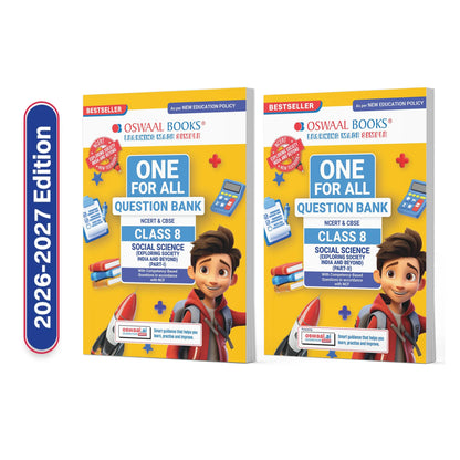Oswaal One For All Question Banks NCERT & CBSE Class 8 (Set of 2 Books) Social Science (Exploring Society: India and Beyond) Part-1 & Part-2 (For Latest Exam)