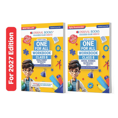 Oswaal One For All Workbook NCERT & CBSE Class 8 (Set of 2 Books) Social Science (Exploring Society: India and Beyond) Part-1 & Part-2 (For Latest Exam)