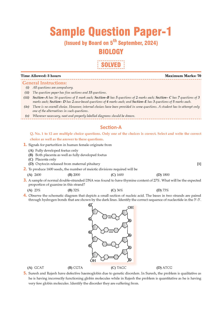 CBSE Sample Question Papers & Exam Rehearsal Class 12 Biology (Set of 2 Books) For 2025 Board Exam