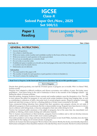 IGCSE First Language English (Papers 1 & 2) Core & Extended | Topical Past Solved Papers (2016-Oct.-Nov., 2025) | For 2026 Exam | Aligned with Cambridge IGCSE™ Coursebook | with Oswaal AI