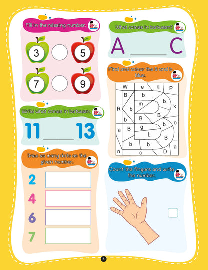 3â€‘inâ€‘1 Activity Book Set for Kids Age 3+ | Brain, Maths & English Quest | 750+ Fun Early Learning Exercises for Tracing, Colors, Shapes, Numbers & Alphabets - Oswaal Books