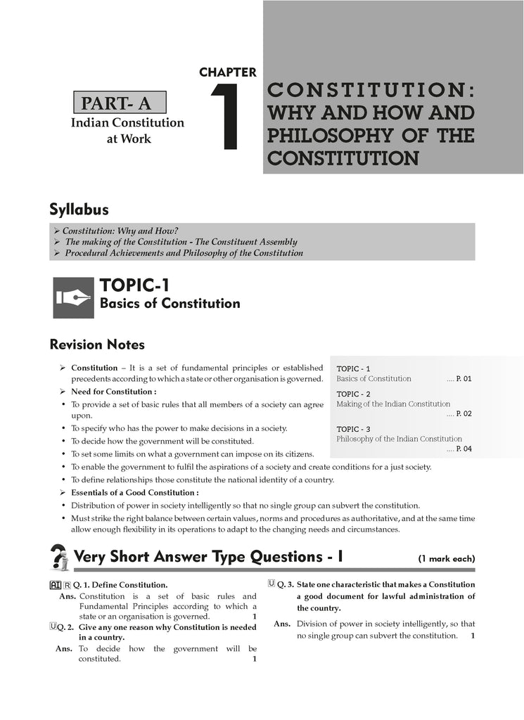 CBSE Question Bank Class 11 Political Science For 2026 Exam