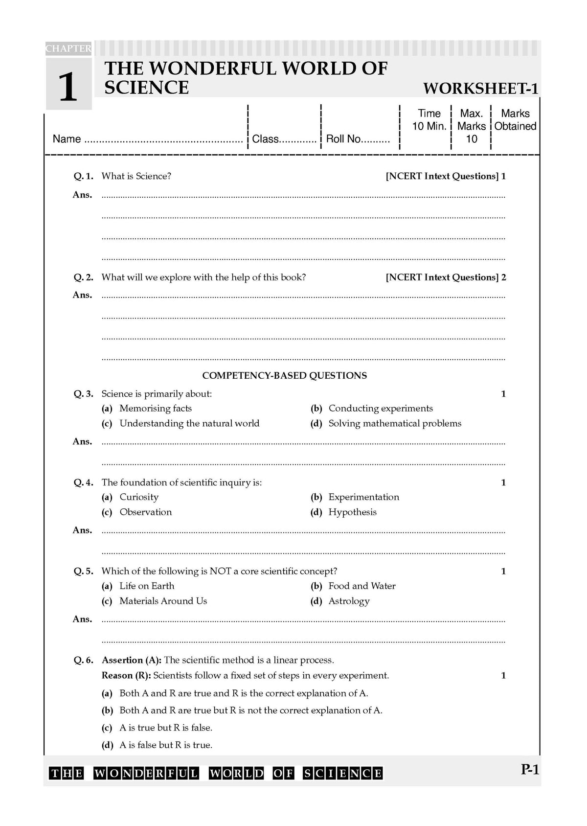 One For All Workbook Class 6 Science | NCERT & CBSE | Latest Curiosity | NCF Compliant | Competency-Based Assessment, Concept Mastery & Exam Practice