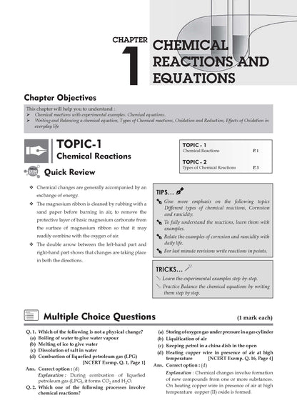 NCERT Exemplar (Problems - Solutions) Class 10 Science Book For Latest Board Exams