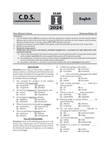 CDS (Combined Defence Services) 14 Solved Papers Year-wise 2018-2024 (II) | English | For 2025 Exam