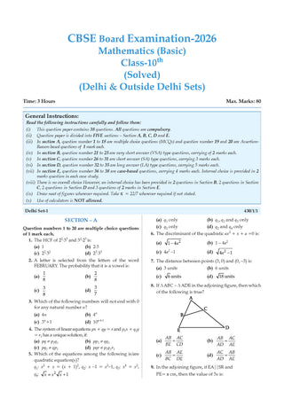 CBSE & NCERT One for All Class 10 | Mathematics Basic | Based on Latest Syllabus (April 2026) |NCERT & Competency-based questions| For 2027 Exam | With Oswaal AI