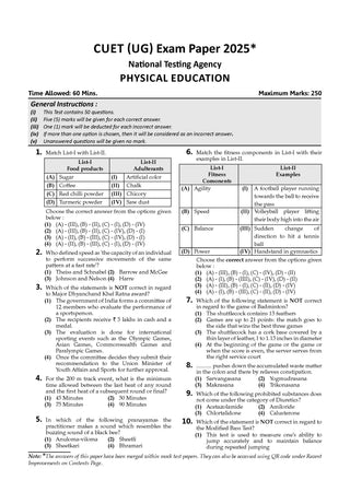 NTA CUET (UG) 5 Mock Test Papers Physical Education For 2026 Exam (Section –II) (as per latest 27 Dec., notification) | 300+ MCQs for Practice | Includes 2025 Paper- fully solved | With Oswaal AI