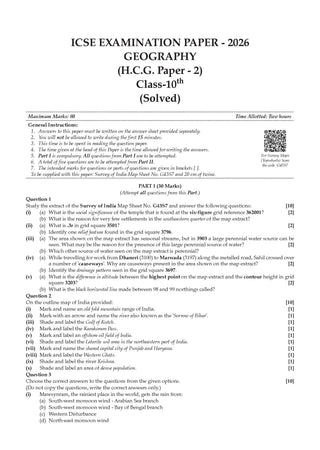 Class 10 ICSE Question Bank Geography (2017 – 2026) |For 2027 Exam Chapter-wise & Topic-wise with Competency Based Questions |  Includes 2026 Paper- fully solved | Self-Assessment Papers | Practice Papers