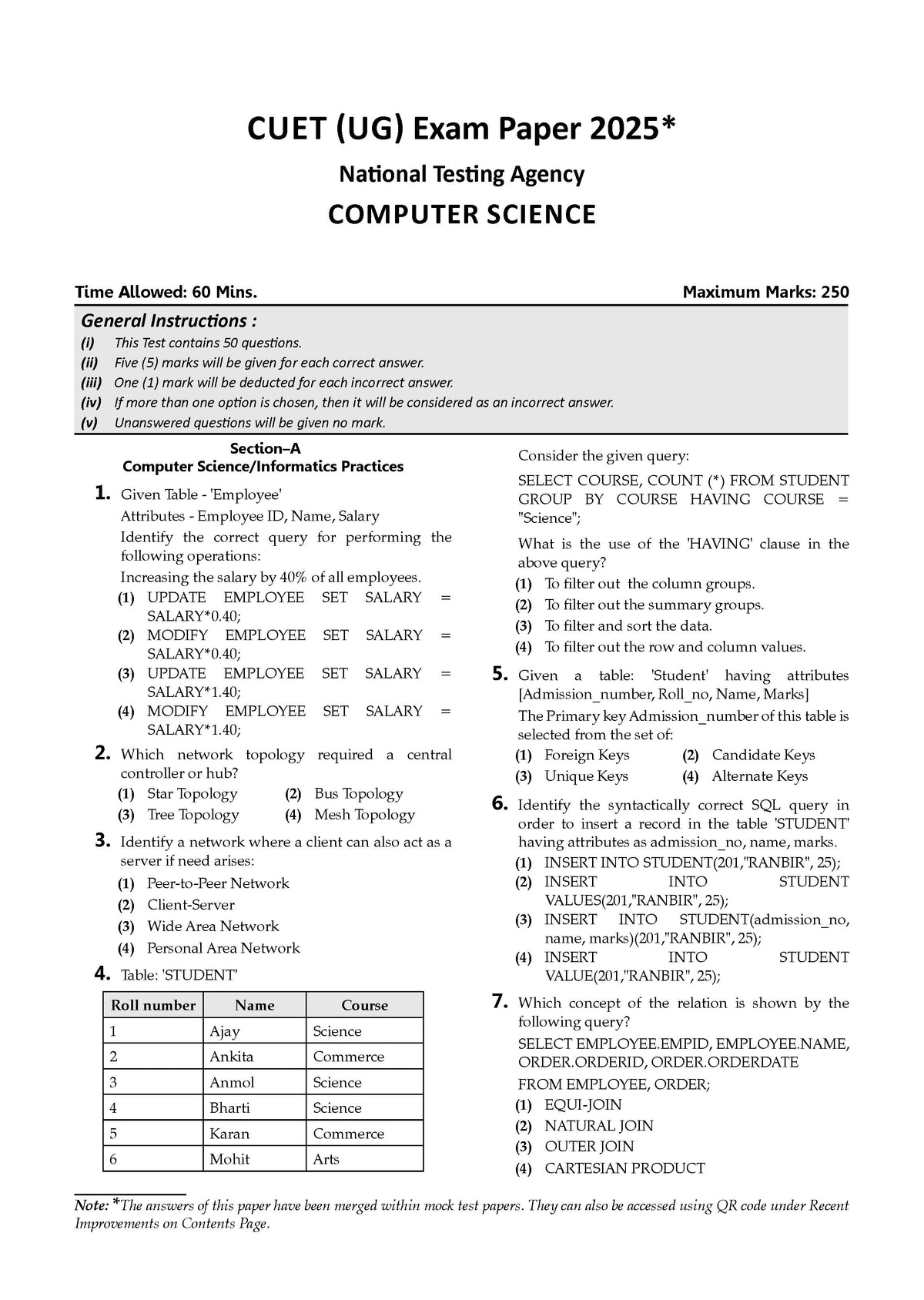 Oswaal NTA CUET (UG) 5 Mock Test Papers Computer Science For 2026 Exam (Section-II) (as per latest 27 Dec., notification) | 300+ MCQs for Practice | Includes 2025 Paper- fully solved | With Oswaal AI