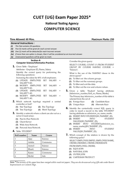 Oswaal NTA CUET (UG) 5 Mock Test Papers Computer Science For 2026 Exam (Section-II) (as per latest 27 Dec., notification) | 300+ MCQs for Practice | Includes 2025 Paper- fully solved | With Oswaal AI