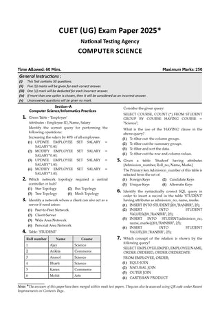 Oswaal NTA CUET (UG) 5 Mock Test Papers Computer Science For 2026 Exam (Section –II) (as per latest 27 Dec., notification) | 300+ MCQs for Practice | Includes 2025 Paper- fully solved | With Oswaal AI