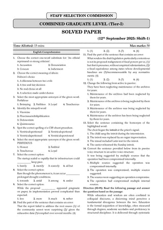 SSC General English 15 Years Question Bank | 4100+ MCQs Tier-1 Chapter-wise & Topic-wise | SSC CGL, CHSL, MTS, CPO | Previous Years 2011-2025 | For 2026 Exam