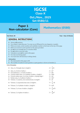 IGCSE Mathematics (Papers 1,2,3,4) Core & Extended | Topical Past Solved Papers (2016-Oct.-Nov., 2025) | For 2026 Exam | Aligned with Cambridge IGCSE™ Coursebook | with Oswaal AI