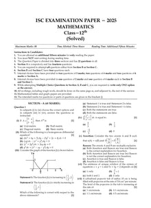 ISC 10 Previous years' Solved papers year-wise 2015-2025, Class-12, Science: PCM: Physics, Chemistry, Mathematics, English 1, English 2, Hindi, Computer science (For 2026 Exam)