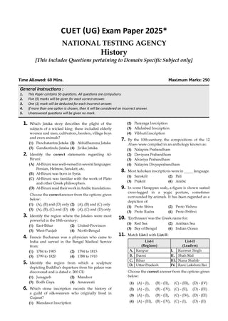NTA CUET (UG) Chapter-wise Question Bank History For 2026 Exam (as per latest 27 Dec., notification) | PYQs & 800+ NCERT aligned MCQs |With Oswaal AI