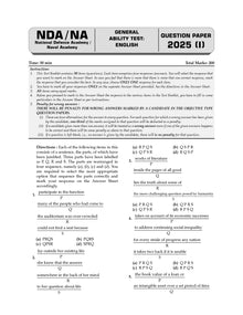 NDA-NA (NATIONAL DEFENCE ACADEMY/NAVAL ACADEMY) 12 Years' Chapter-wise & Topic-wise Solved Papers 2014-2025 (I) | General Ability Test: English | For 2025 Exam