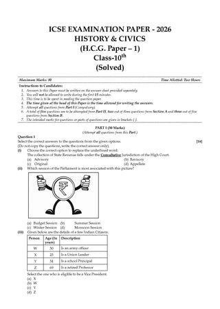 Class 10 ICSE Question Bank History & Civics (2017 – 2026) |For 2027 Exam Chapter-wise & Topic-wise with Competency Based Questions |  Includes 2026 Paper- fully solved | Self-Assessment Papers | Practice Papers