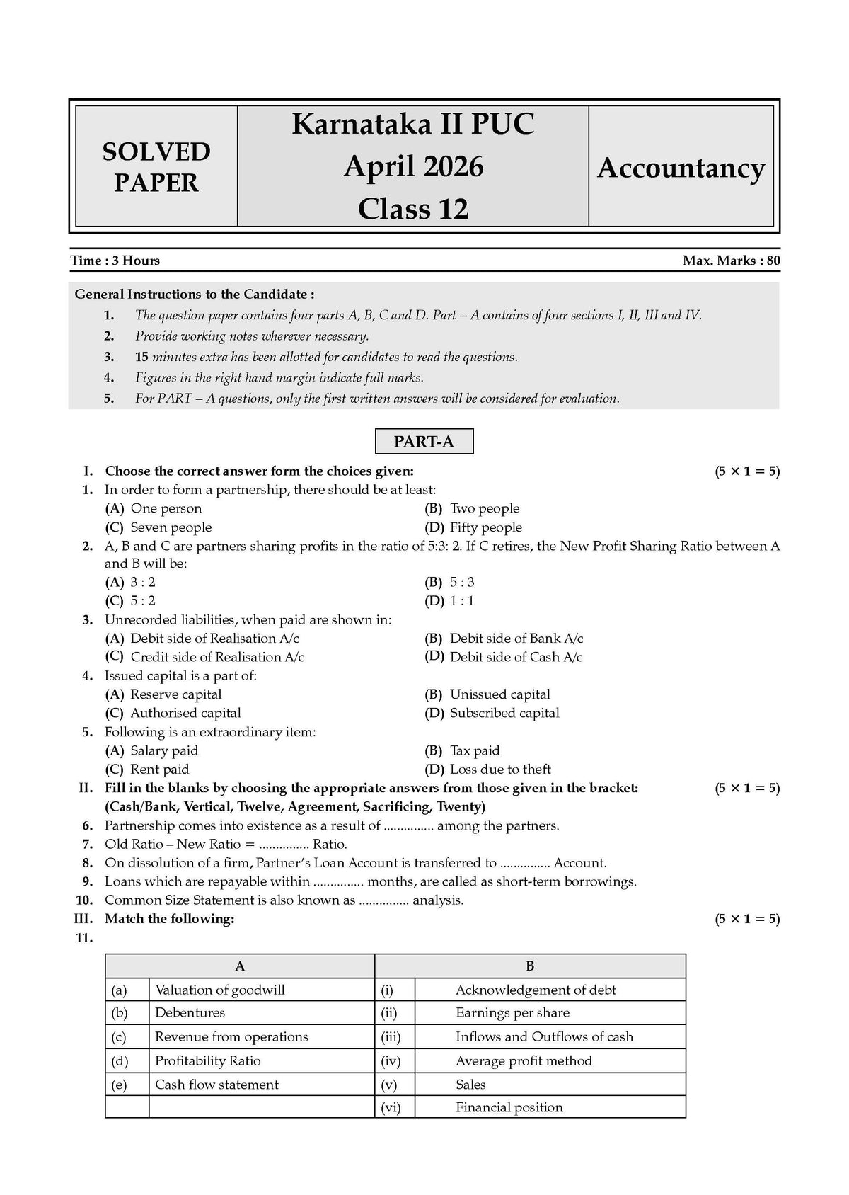Karnataka II PUC Chapter-wise & Topic-wise Question Bank Class 12 Accountancy | 1550+ Questions, Revision Notes, Mind Maps, Mnemonics, Solved PYQs (2026-2017) | 2027 Board Exam | Oswaal AI