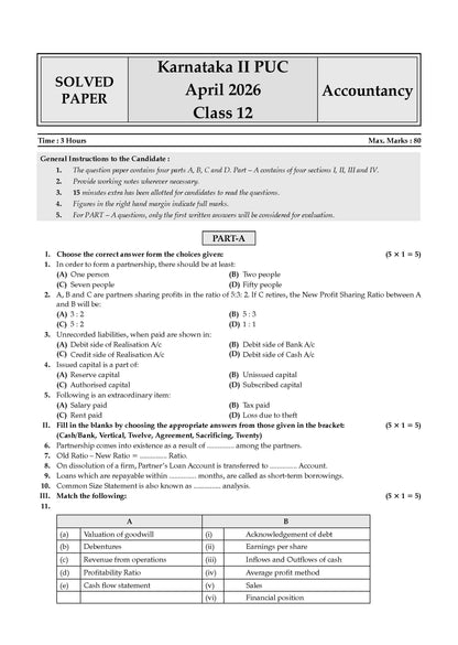 Karnataka II PUC Chapter-wise & Topic-wise Question Bank Class 12 Accountancy | 1550+ Questions, Revision Notes, Mind Maps, Mnemonics, Solved PYQs (2026-2017) | 2027 Board Exam | Oswaal AI