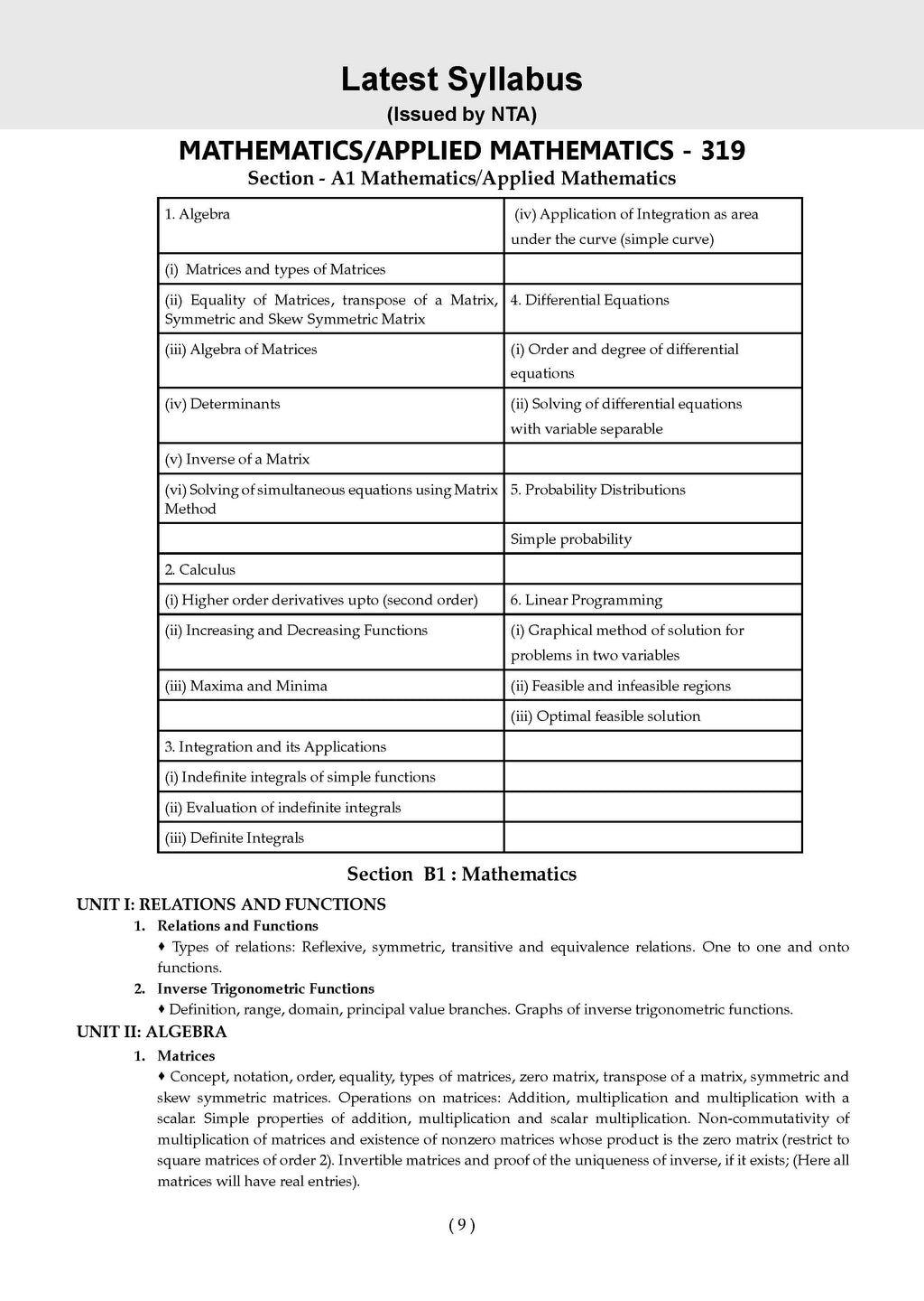 NTA CUET (UG) 10 Mock Test Papers Mathematics | For 2026 Exam - Buy Now ...