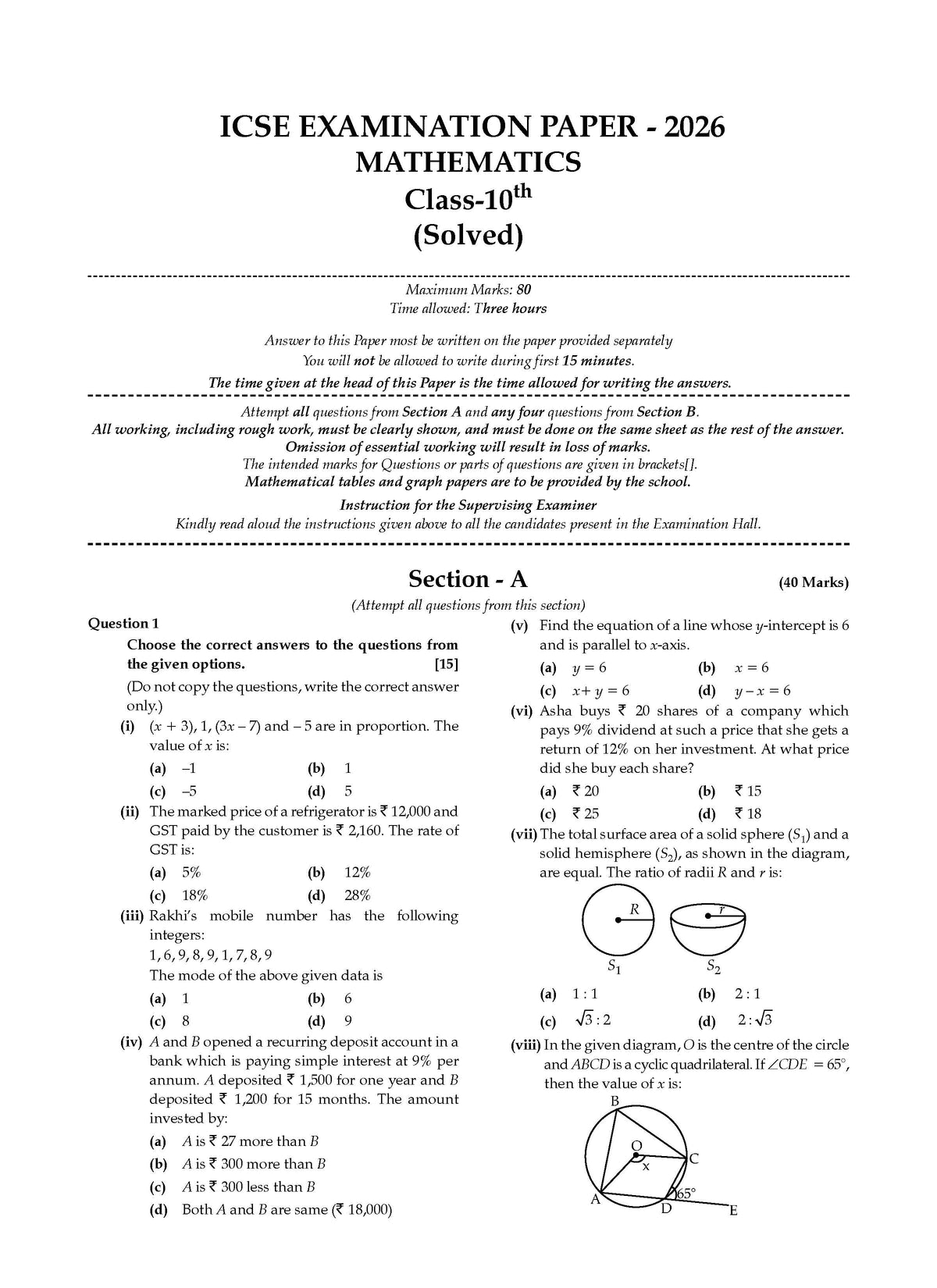 Oswaal ICSE Question Bank Class 10 Physics, Chemistry, Maths& Biology (Set of 4 Books) For 2027 Board Exam | Chapter-wise& Topic-wise | with Competency-focused Questions | Latest Syllabus& Exam Pattern