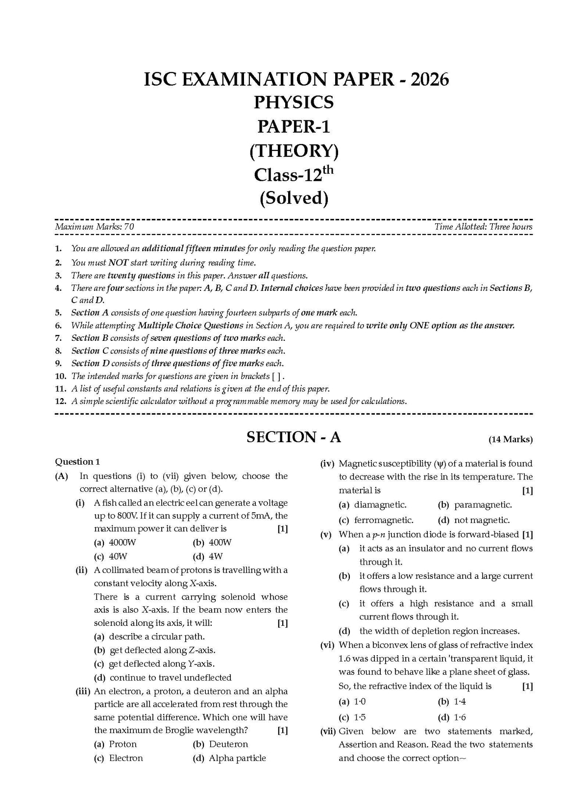 Class 12 ISC Physics, Chemistry, Maths, English Paper-1 & 2 Question Bank (Set of 5 Books) (2017-2026) | Chapter-wise & Topic-wise with Competency Based Questions | For 2027 Exam