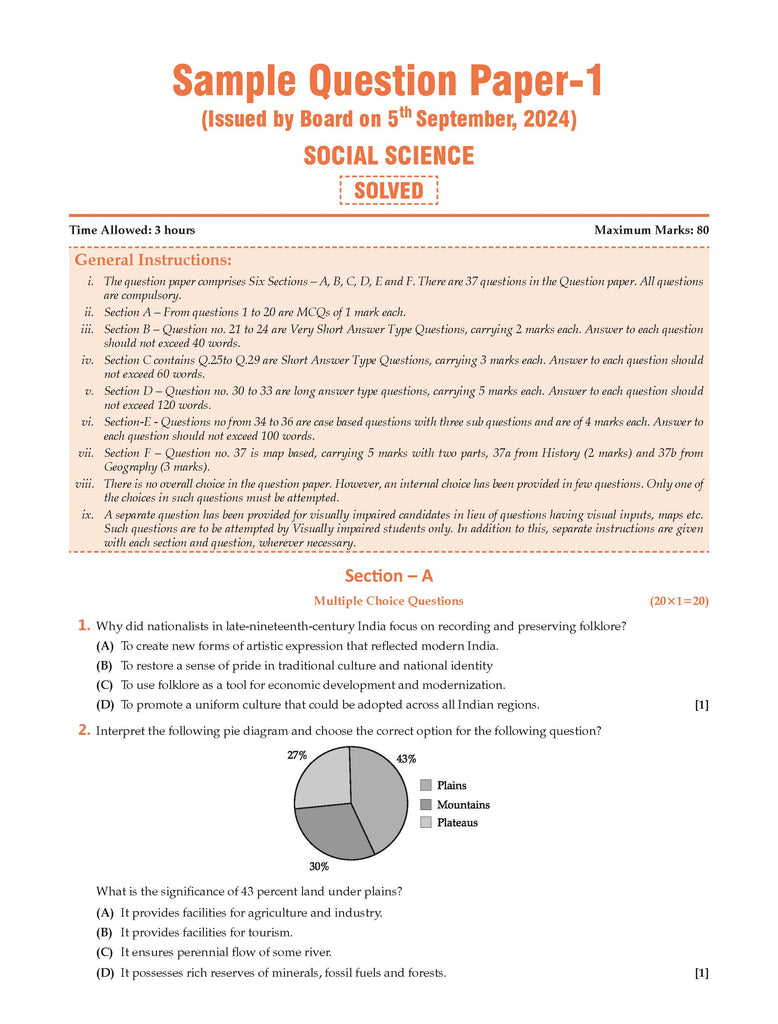 CBSE Sample Question Papers & Exam Rehearsal Class 10 Social Science (Set of 2 Books) For 2025 Board Exam