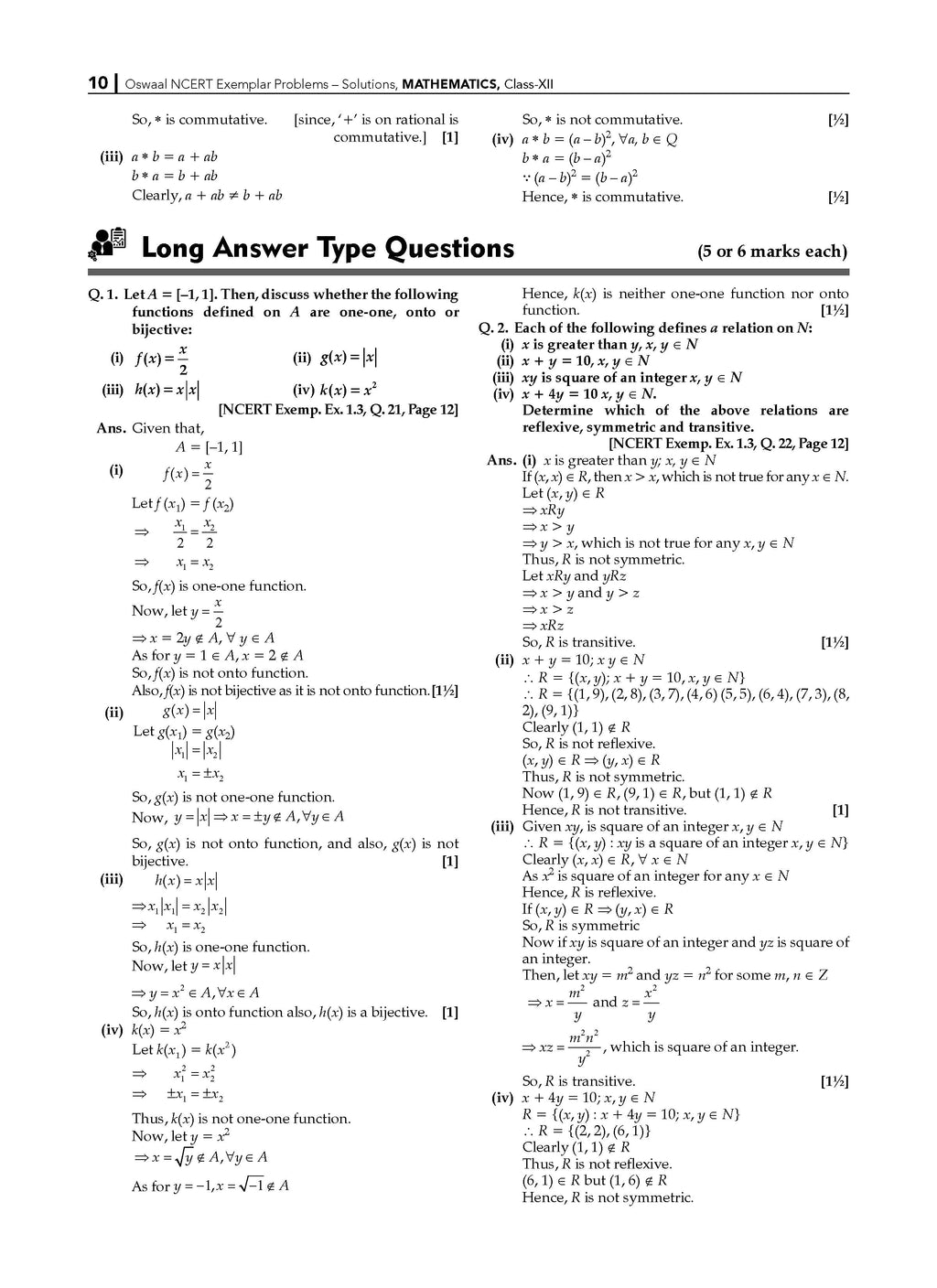 NCERT Exemplar (Problems - Solutions) Class 12 Mathematics Book ...
