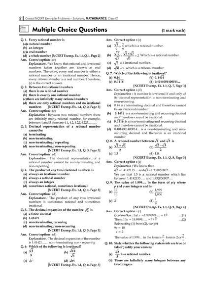 NCERT Exemplar (Problems - Solutions) Class 9 Mathematics Book For Latest Exam - Oswaal Books