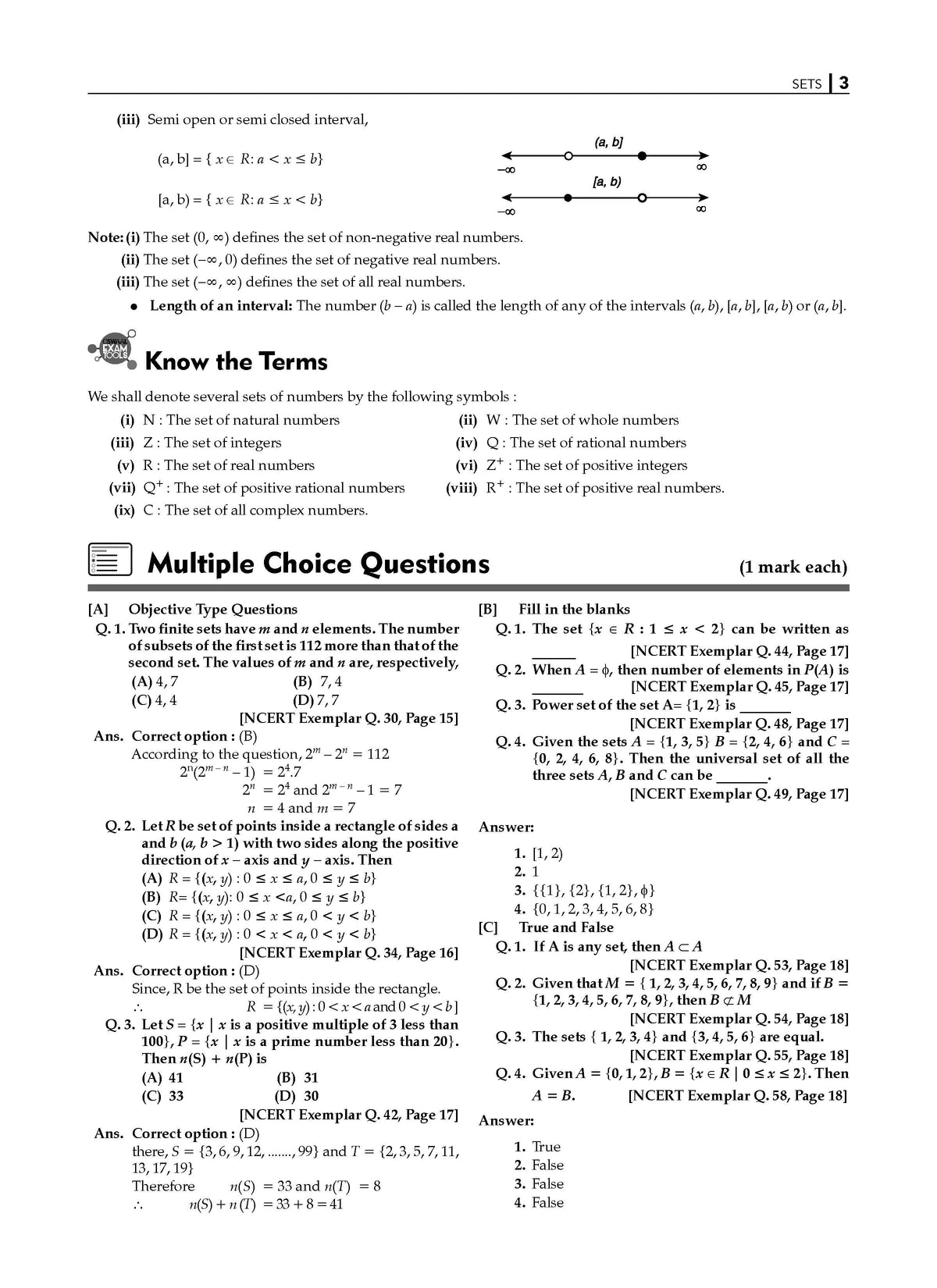 NCERT Exemplar (Problems - Solutions) Class 11 Mathematics Book For Latest Exam - Oswaal Books