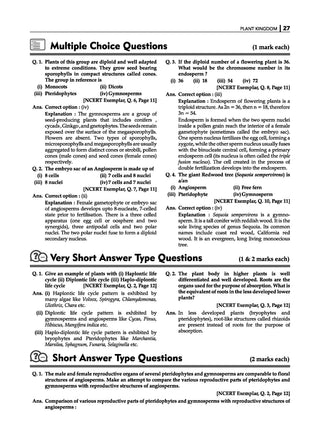 NCERT Exemplar (Problems - Solutions) Class 11 Biology Book For Latest Exam