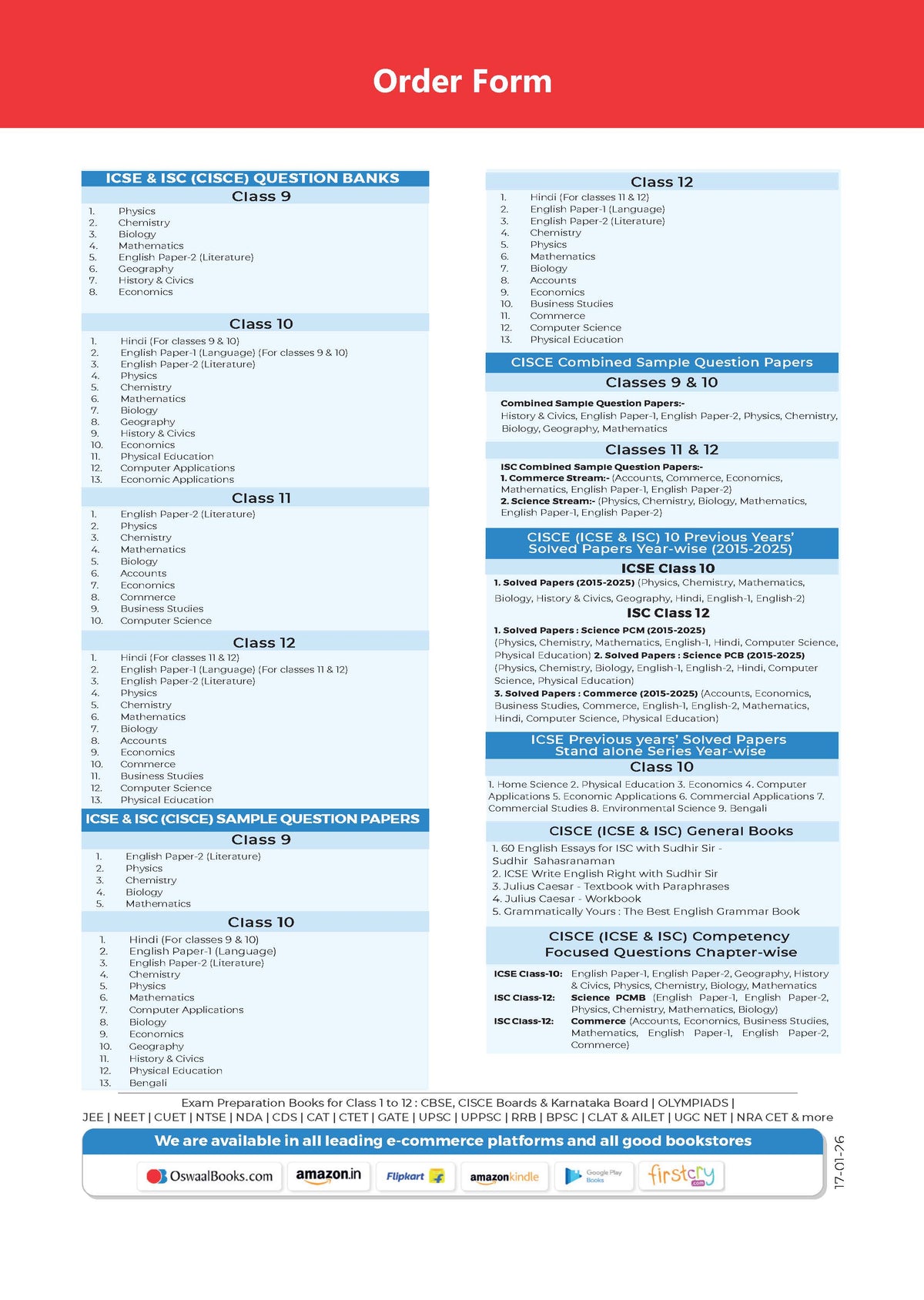 ISC 10 Previous Years' Solved Papers (2016-2026) | Class 12 Commerce: Accountancy, Economics, Business Studies, Maths, Eng 1&, Hindi, Computer Sc. & Physical Edu. | For 2027 Exam | Oswaal AI