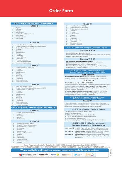 ISC 10 Previous Years' Solved Papers (2016-2026) | Class 12 Commerce: Accountancy, Economics, Business Studies, Maths, Eng 1&, Hindi, Computer Sc. & Physical Edu. | For 2027 Exam | Oswaal AI