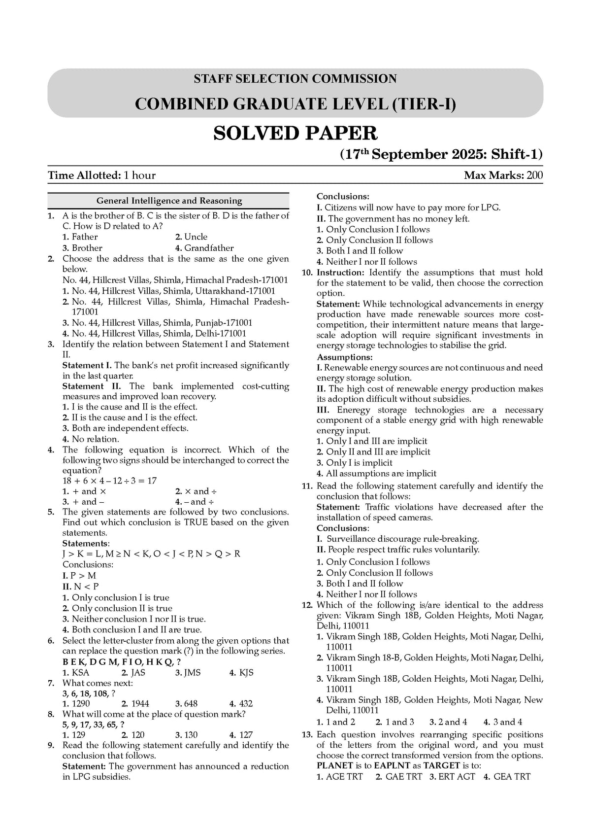 SSC CGL Tier-1 Set of 3 English Medium | 29 PYQ Solved Papers + English Grammar Handbook + Vocabulary Builder | 3000+ Questions Year-wise 2016-2025 | For 2026 Exam